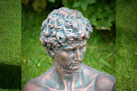 Antique famous bronze David bust statue 