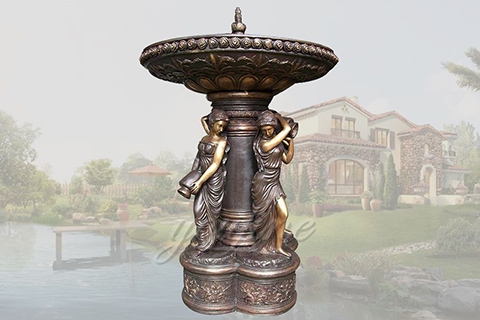 Superb large garden elegant lady bronze statues fountain for sale
