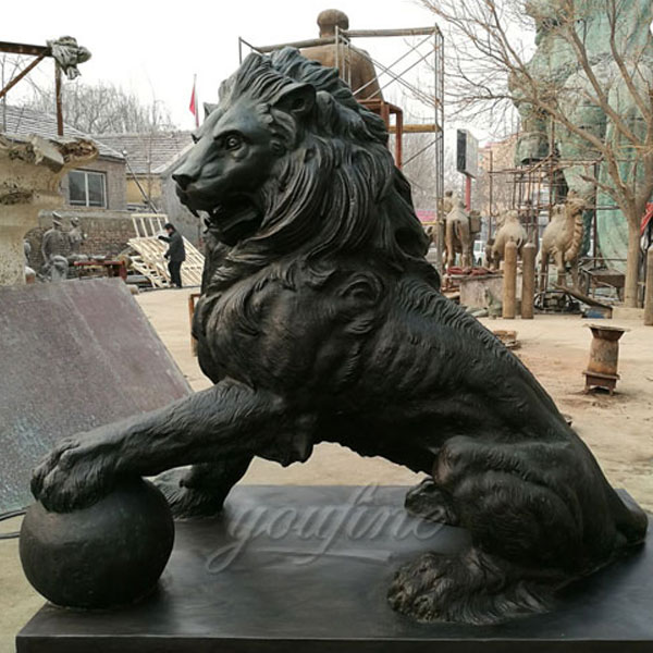 metal lion statue