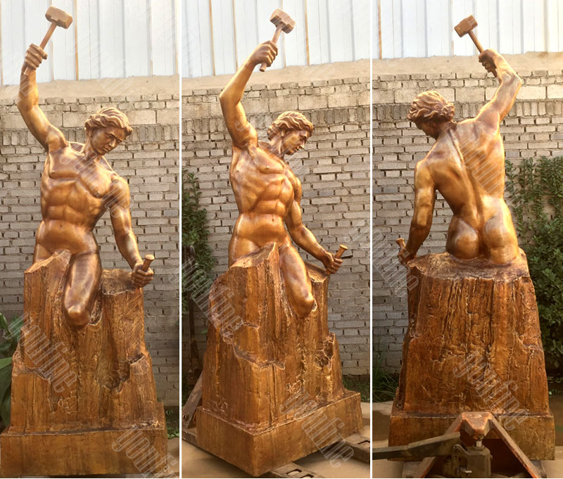 famous casting bronze self made man statue designs for sales