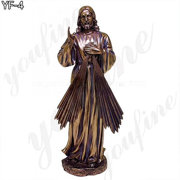 Classical life size religious bronze Mary and Jesus statues for church