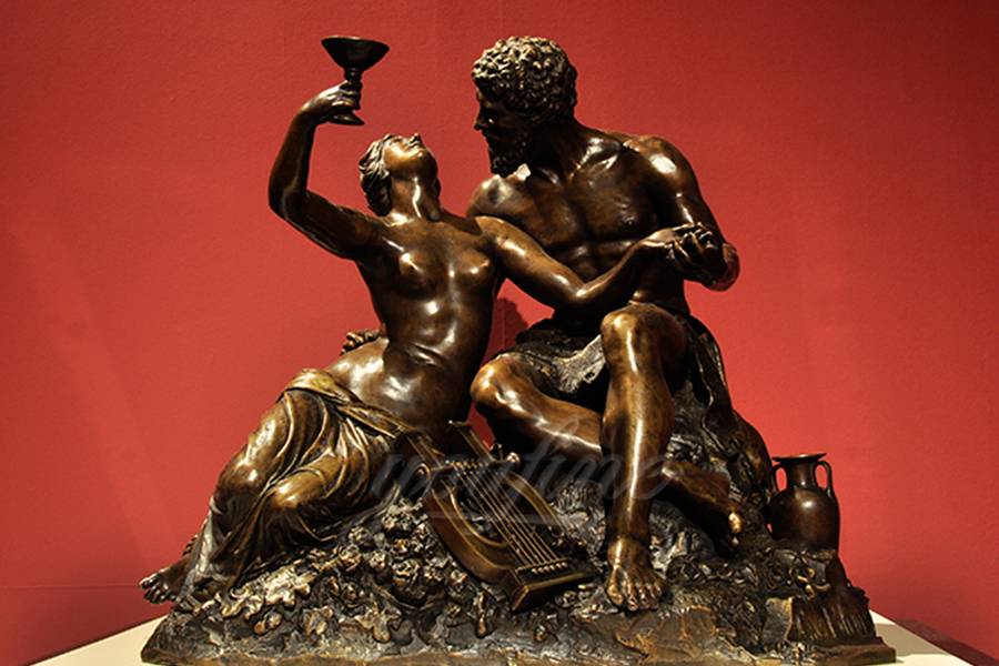 Decorative casting bronze couple life size nude statues
