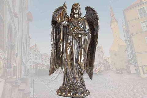 Classical large detailed casting bronze angel statue for sale