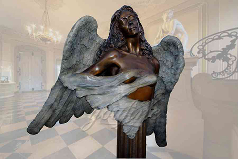 Graceful garden customized bronze angel statue for decor