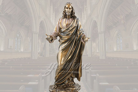 Standing famous religious church detailed casting bronze Jesus statues