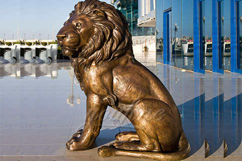 Hot Selling Siting Bronze Lion Statue