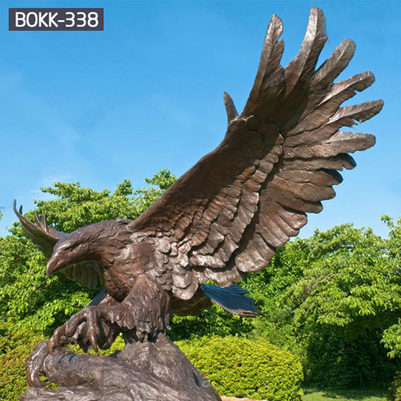 Large Winged Bronze Eagle Statue for Outdoor Decoration BOKK-338