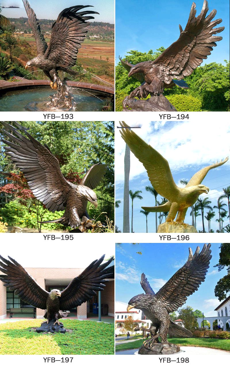 Large Winged Bronze Eagle Statue for Outdoor Decoration BOKK-338