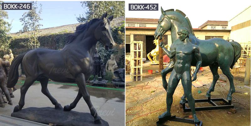 Exquisite Colorful Life Size Outdoor Decorative Bronze Horse Statue BOKK-591