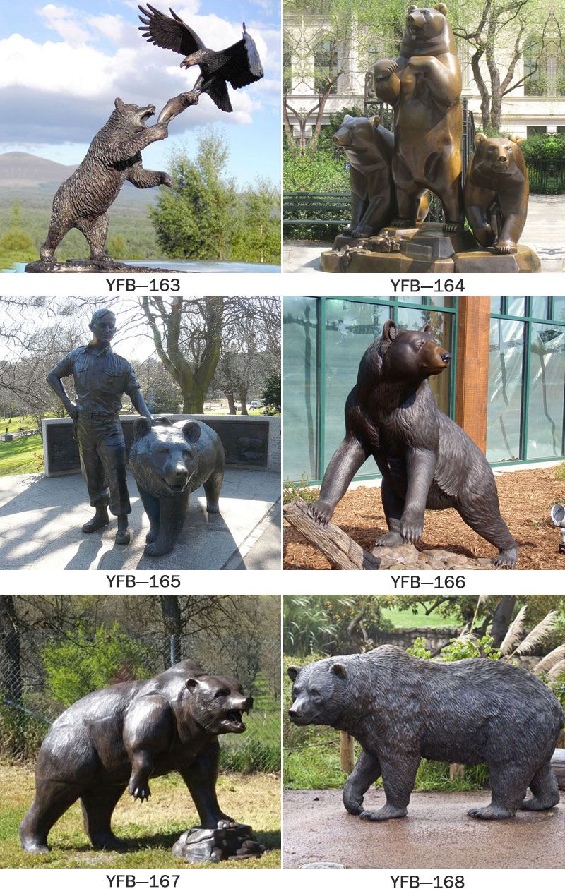 Customized Life Size Bronze Bear Sculpture from Factory Supply BOKK-676