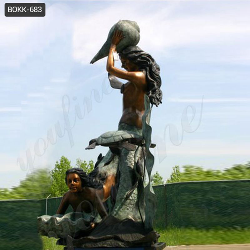 Life Size Bronze Mermaid Statue for Outdoor Decoration BOKK-683