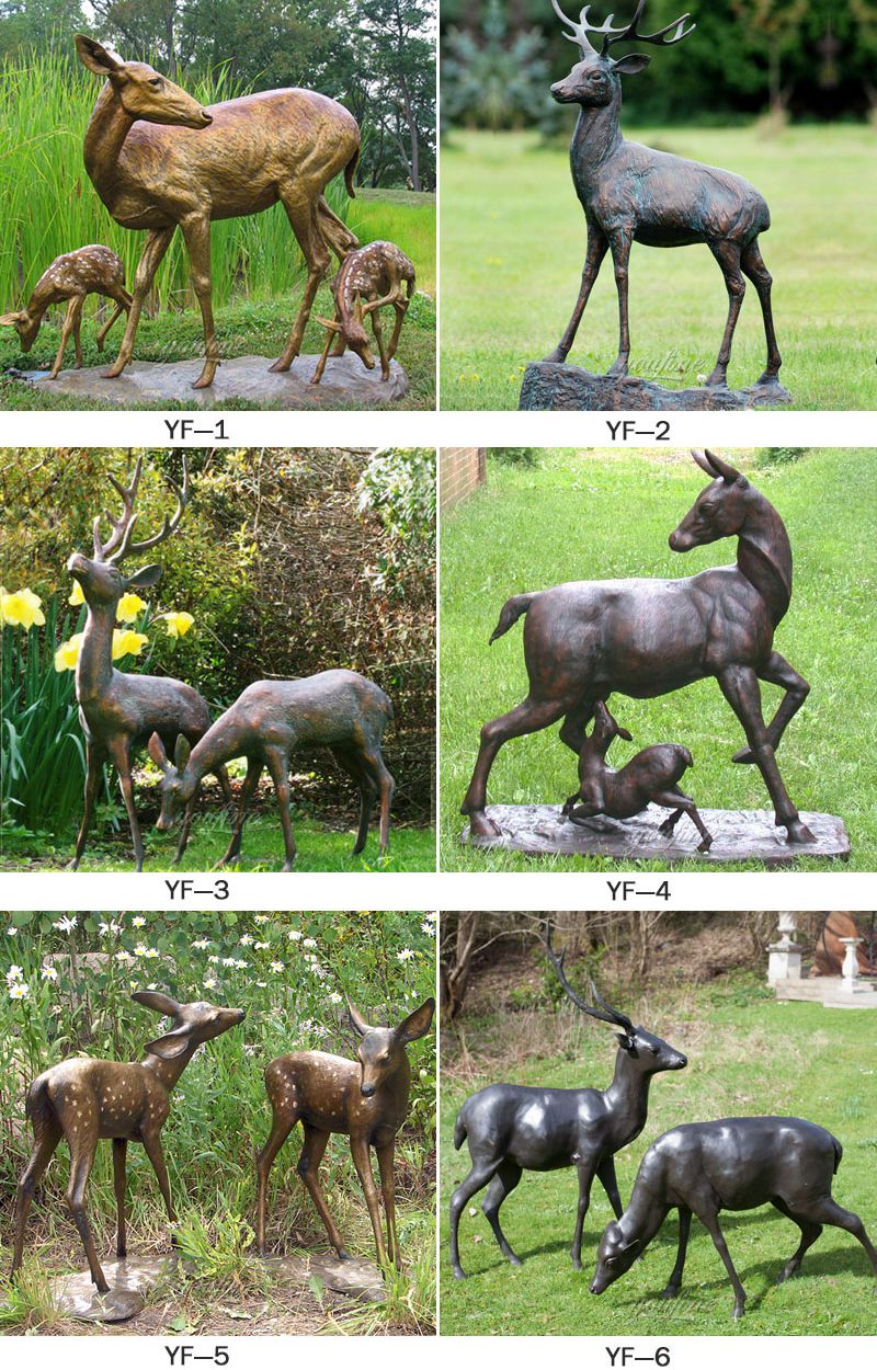 Exquisite Outdoor Decorative Bronze Deer Statue for Sale BOKK-273