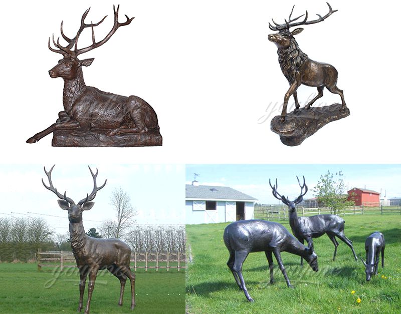 Customized Bronze Deer Statues Manufacturer BOKK-272