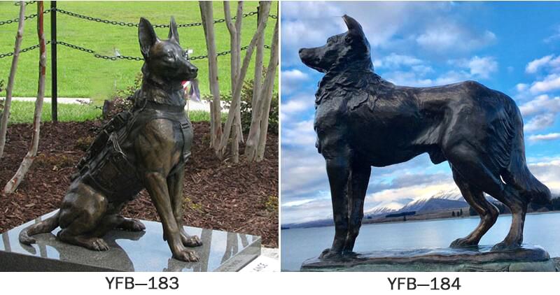 Black Finish Brass Hound Dog Statue for Garden BOKK-325