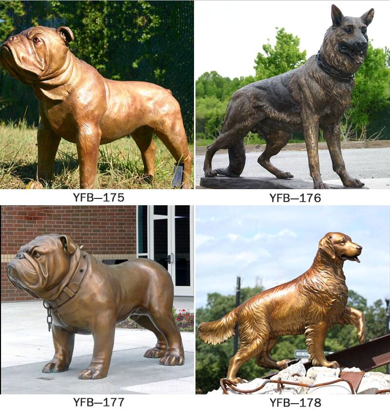 Black Finish Brass Hound Dog Statue for Garden BOKK-325