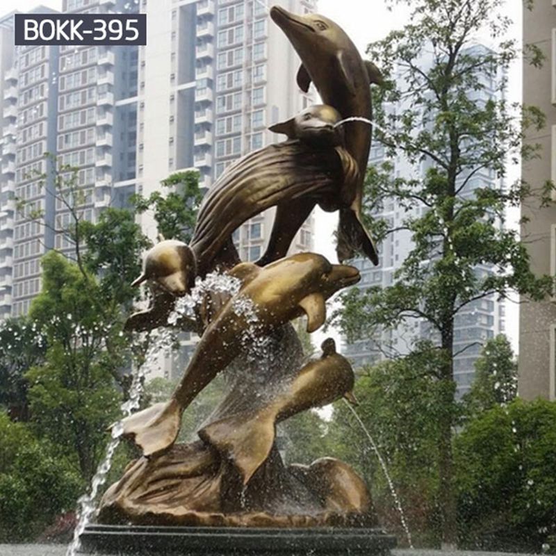 Large Garden Bronze Dolphin Statue Fountain with Competitive Price BOKK-395