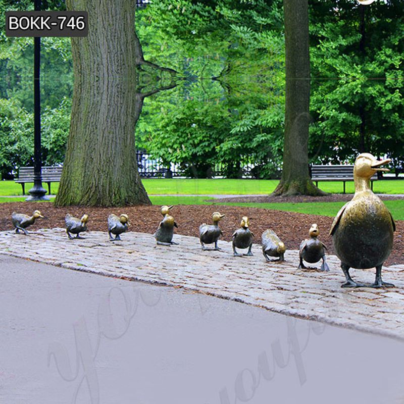 Hot Casting Lovely Bronze Duck Statue Life Size Animal Sculpture for Park BOKK-746