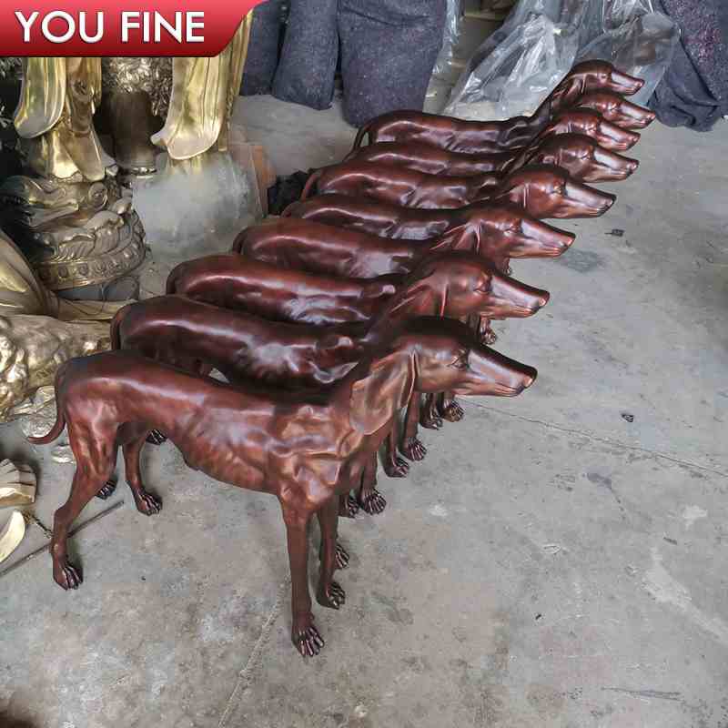 Newly Completed Bronze Dog Statue from Factory Supply