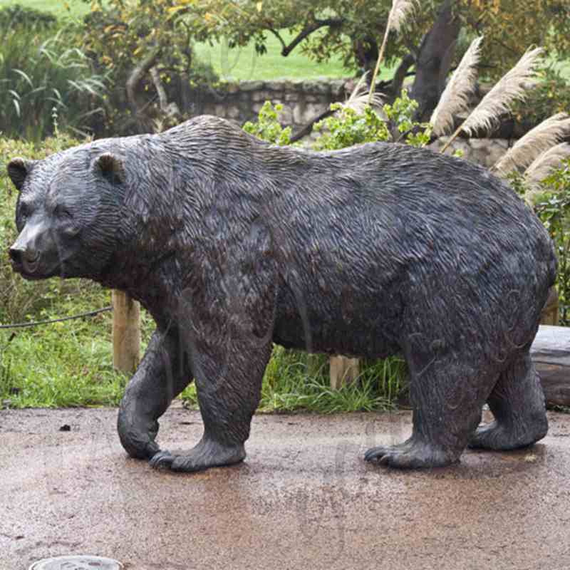 Hot Sale Vivid Bronze Standing Bear Statue from Manufacturer BOKK-02