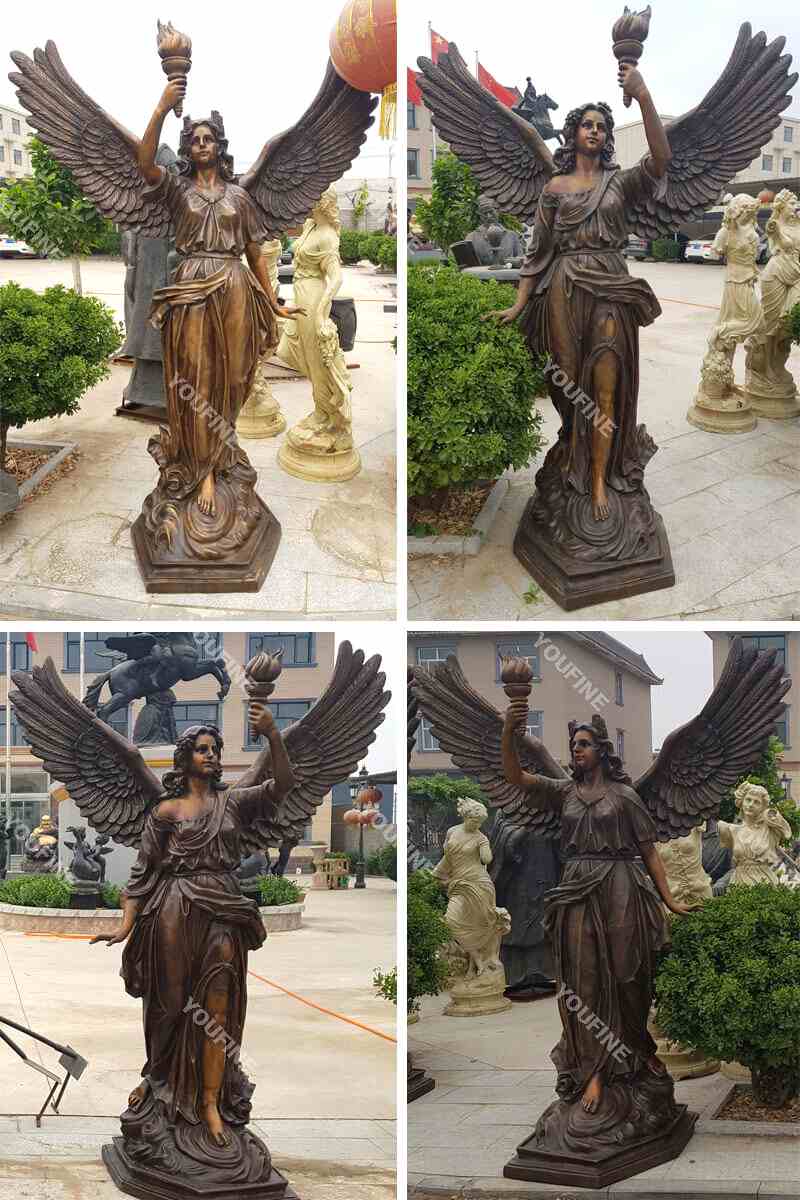 Beautifully Cast Life Size Bronze Female Angel Statue BOKK-5