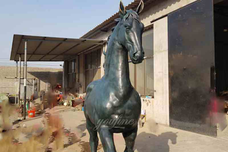 Garden Sculpture Life Size Customized Bronze Horse Statue from Manufacturer BOKK-76