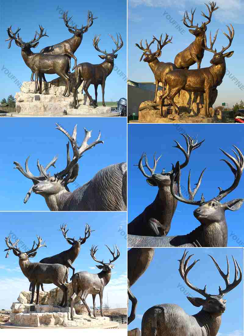 Customized Garden Decor Bronze Deer Statue Online Sale BOKK-268