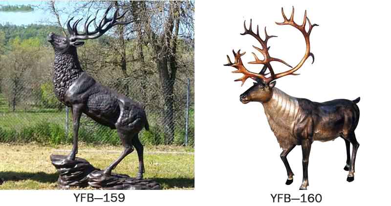 Factory Sale Life Size Bronze Wild Deer Statue Metal Animal Sculpture BOKK-269