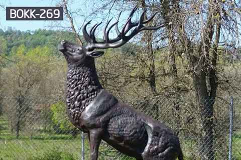 Factory Sale Life Size Bronze Wild Deer Statue Metal Animal Sculpture BOKK-269