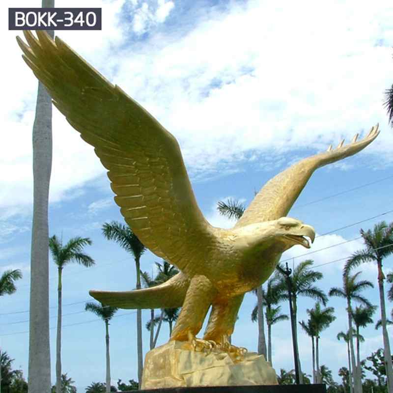 Life Size Golden Bronze Eagle Statue for Garden BOKK-341