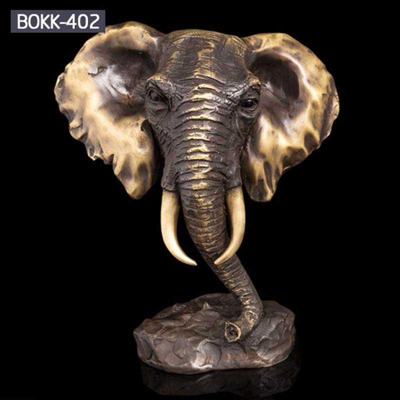 High Quality Animal Decor Bronze Elephant Head Statue BOKK-402