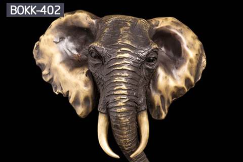 High Quality Animal Decor Bronze Elephant Head Statue BOKK-402