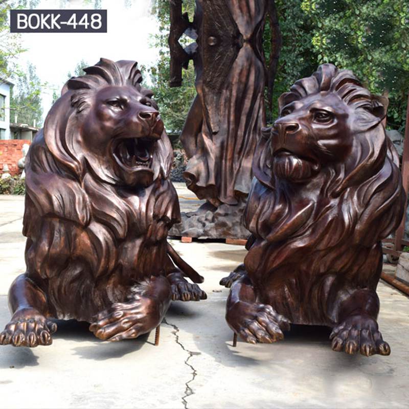 Hot Sale Life Size Red Bronze Lion Statue for Garden BOKK-448