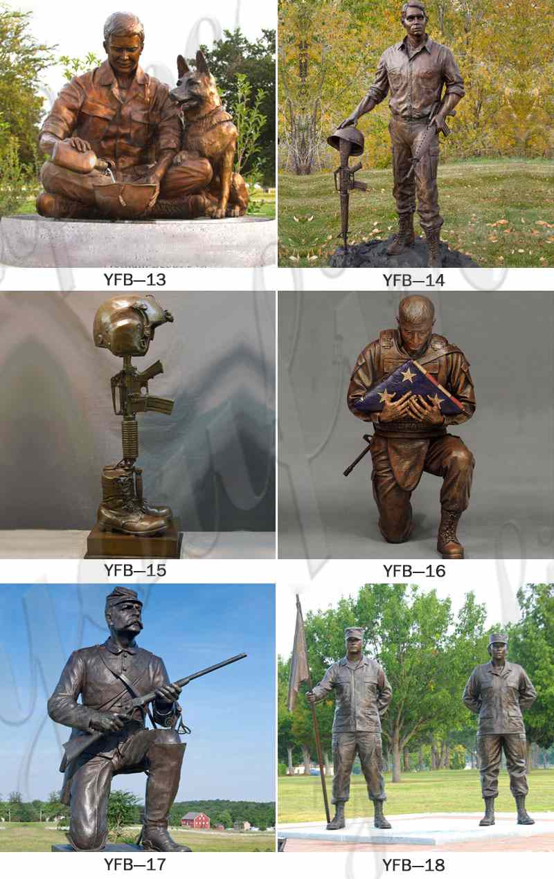 Base Man And Woman Soldiers Sculpture