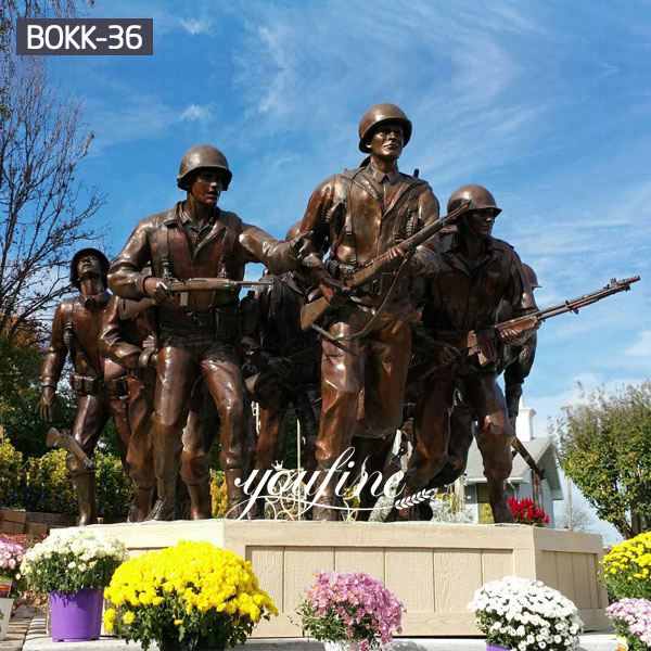 Customized Bronze Memorial War Soldier Statue Design Supplier BOKK-36