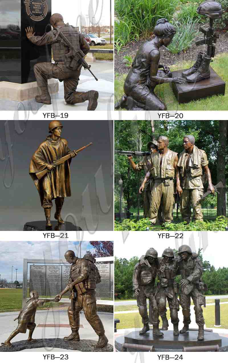 Customized Bronze Memorial War Soldier Statue