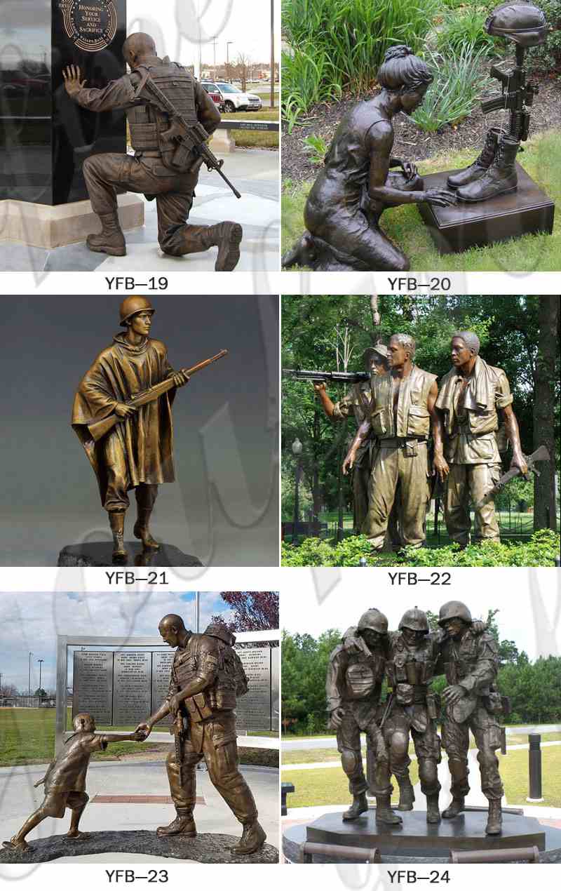 Customized Memorial Soldier Outdoor Standing Bronze Statue for Sale BOKK-46
