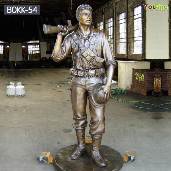 Casting Bronze Memorial War Soldier Statue for Sale BOKK-54