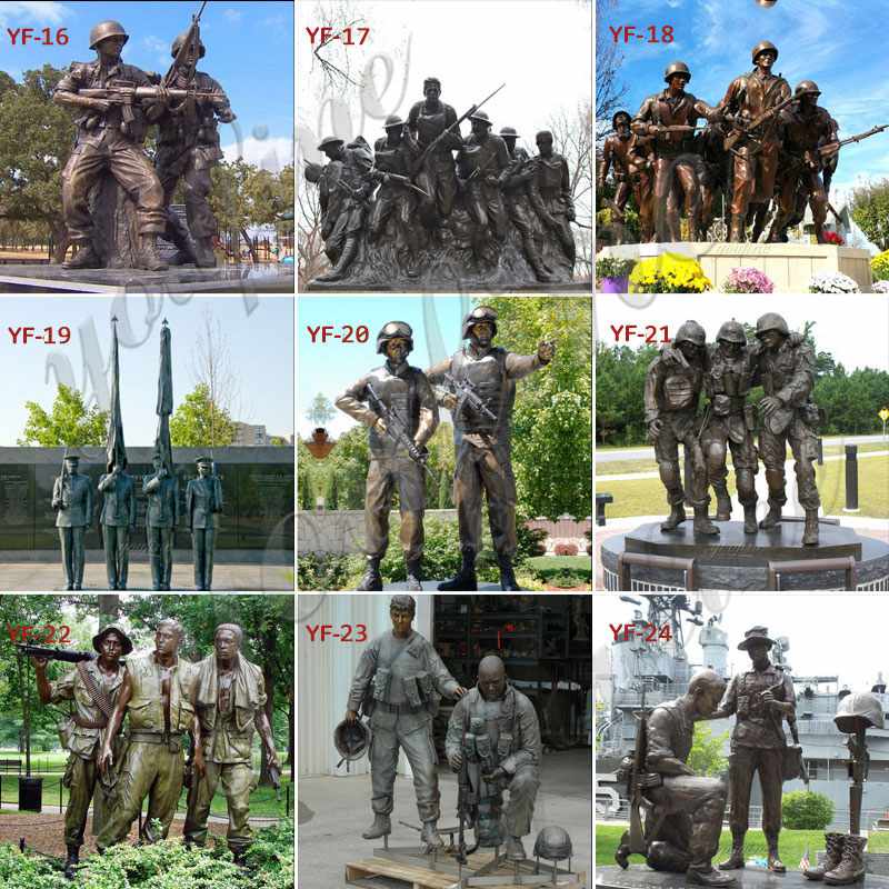 Custom Made Casting Bronze Memorial War Soldier Statue