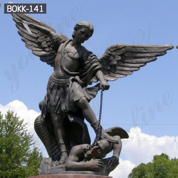 Life Size Bronze Archangel Michael Slaying the Devil Statue Sale BOKK-141
