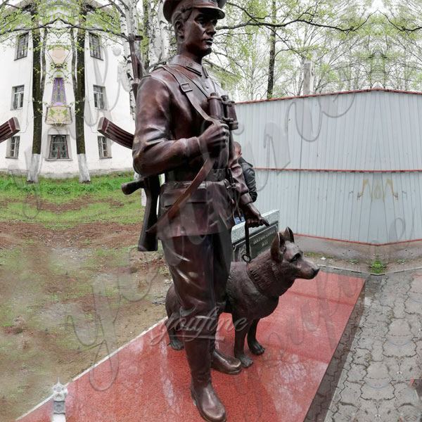 Casting Custom Bronze Soldier Dog sculpture