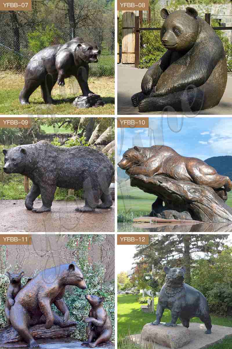 Bronze Life Size Bear Statue Outdoor