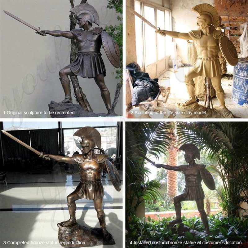 Customized-Trojan-Warrior-life-size-custom-bronze-statue-for-outdoor for sale