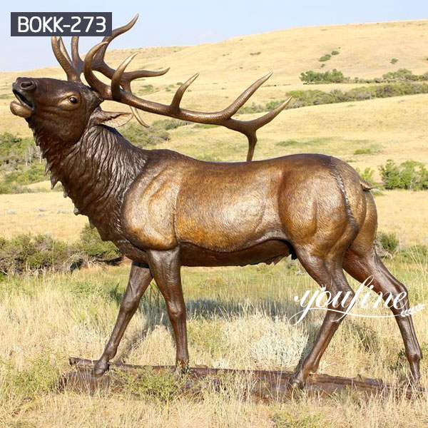 Outdoor Casting Life Size Bronze Elk Statue for Sale BOKK-273