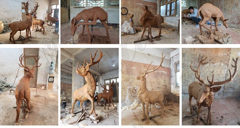 Bronze deer Statue Group Outdoor Yard for Sale BOKK-287