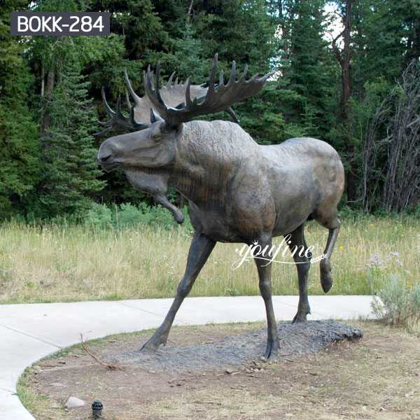 Large Bronze Moose Statue Outdoor Yard Decor for Sale BOKK-284