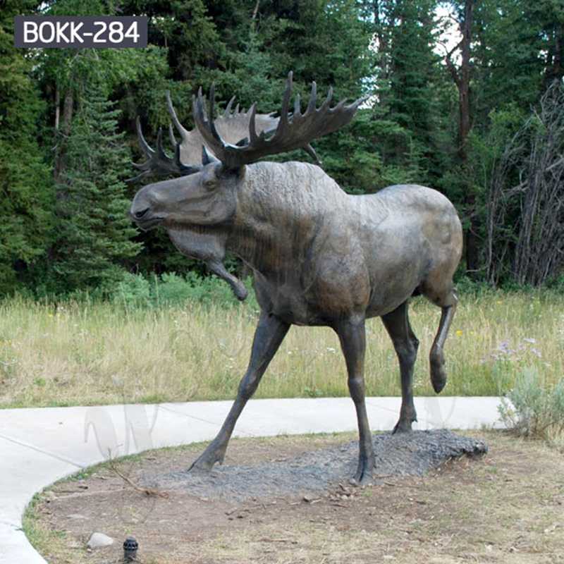 Large Bronze Moose Statue Outdoor Yard Decor for Sale