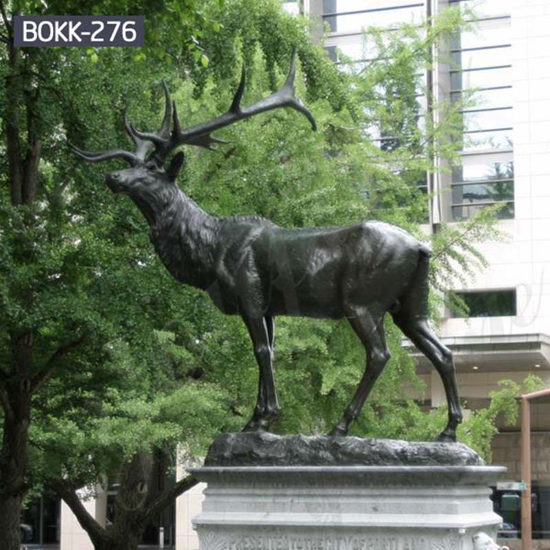 Outdoor Casting Life Size Bronze Elk Statue for Sale