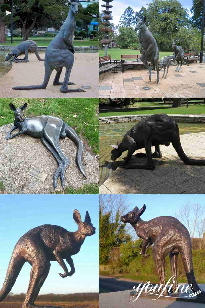 Large Bronze Kangaroo Statue