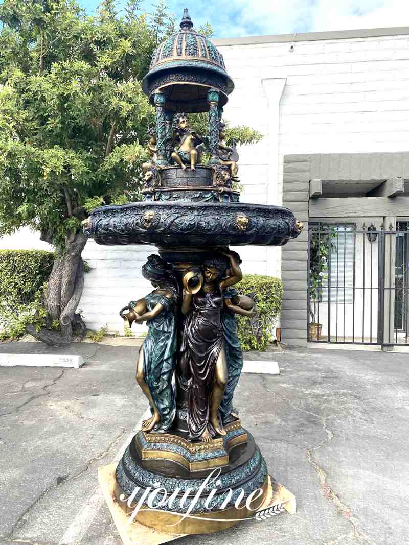Bronze Girls Fountain Details