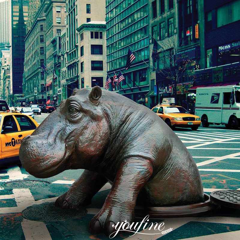 Hippo Yard Statue Details